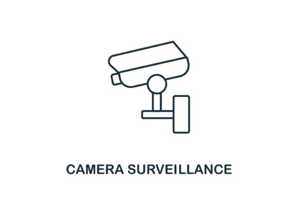 Camera Surveillance: Simple Icon for Design Projects