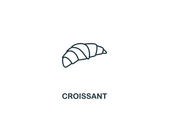Croissant Icon from Fastfood Collection: A Versatile Design Element for Modern Visual Projects