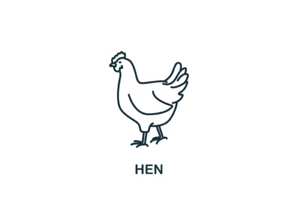 Hen Icon from Home Animals Collection: A Versatile Design Element for Modern Creatives