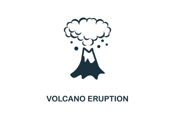Volcano Eruption Icon: A Versatile Graphic for Web Design and Infographics